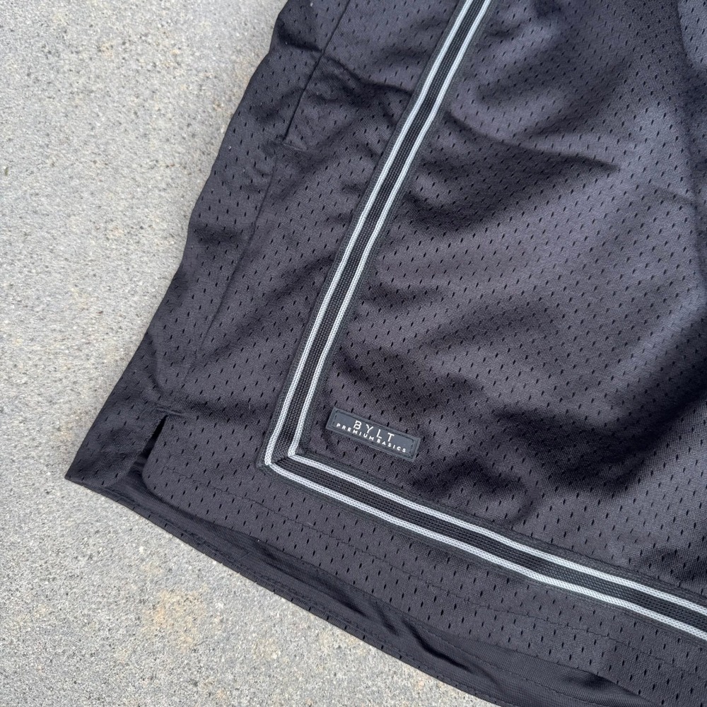 BYLT Premium Basics Mens Court Style Short Black Mesh Athletic MBSH0784 Medium - Picture 5 of 9